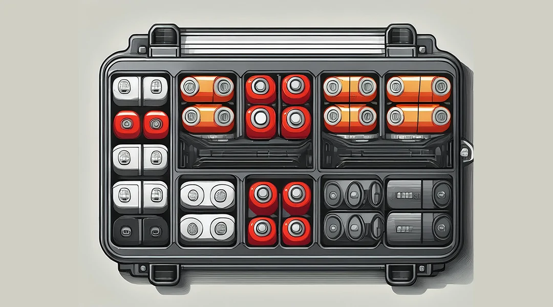 battery organizer for safe storage of batteries